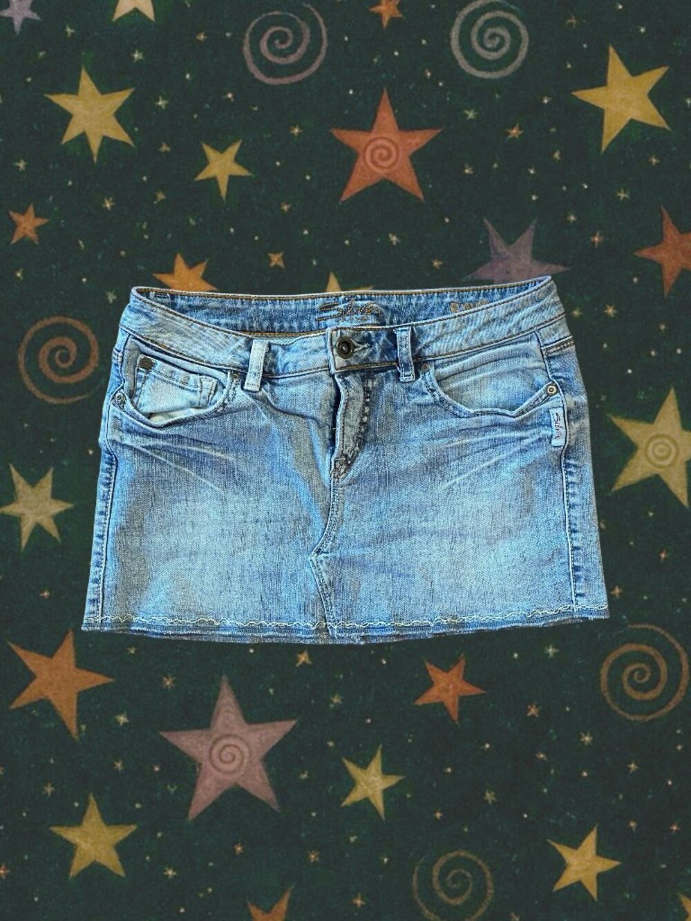 Y2K denim mini skirt